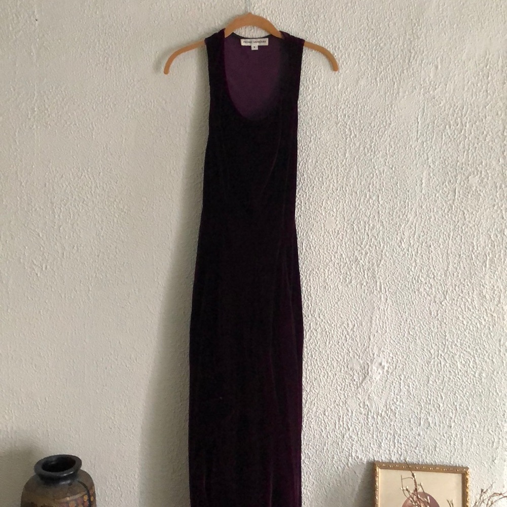 Vintage Crushed velvet racerback floor length gown